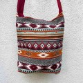 indyjska bawelniana torba we wzory hippie boho etno na ramie, na plaze, na zakupy, shopperka, wisniowa