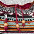 indyjska bawelniana torba we wzory hippie boho etno na ramie, na plaze, na zakupy, shopperka, wisniowa