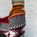 indyjska bawelniana torba we wzory hippie boho etno na ramie, na plaze, na zakupy, shopperka, wisniowa