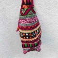 indyjska bawelniana torba na ramie we wzory, etno, boho, hippie, shoperka fuksja, rozowa
