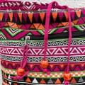 indyjska bawelniana torba na ramie we wzory, etno, boho, hippie, shoperka fuksja, rozowa