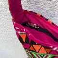 indyjska bawelniana torba na ramie we wzory, etno, boho, hippie, shoperka fuksja, rozowa