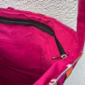 indyjska bawelniana torba na ramie we wzory, etno, boho, hippie, shoperka fuksja, rozowa