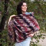 Szal ETHNO 08 śliwkowy