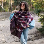 Szal ETHNO 33 śliwkowy