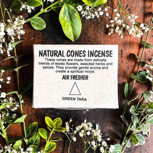 indyjskie kadzidla kadzidelka zapachowe w stozkach z podstawka green tara