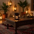 Kamienny kominek do aromaterapii z Indii, używany jako lampion w przytulnym orientalnym wystroju