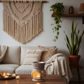 Ozdobny indyjski kominek do aromaterapii z kamienia w przytulnym wnętrzu boho – Mandhu