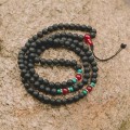 mala buddyjska 108 koralików naszyjnik różaniec do medytacji lawa wulkaniczna